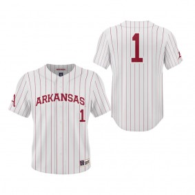 #1 Arkansas Razorbacks ProSphere Baseball Jersey White