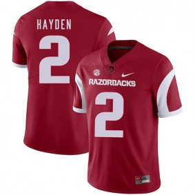 Arkansas Razorbacks Football #2 Cardinal College Chase Hayden 2018 Game Jersey