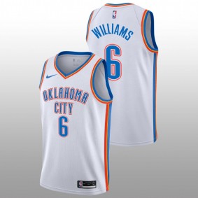 2022 NBA Draft Jaylin Williams Thunder #6 White Association Edition Jersey Arkansas Razorbacks