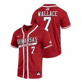 Cayden Wallace Arkansas Razorbacks College Baseball Cardinal Throwback #7 Jersey