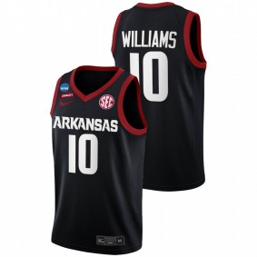 Jaylin Williams #10 Black Arkansas Razorbacks Basketball 2022 NCAA March Madness Jersey