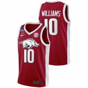 Arkansas Razorbacks Jaylin Williams Red 2022 NCAA March Madness Elite 8 Men Jersey