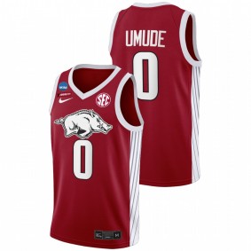 Arkansas Razorbacks Stanley Umude Red 2022 NCAA March Madness Elite 8 Men Jersey