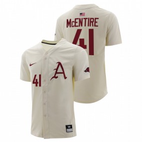 Will McEntire Arkansas Razorbacks #41 College Baseball Men Natural Jersey Full-Button