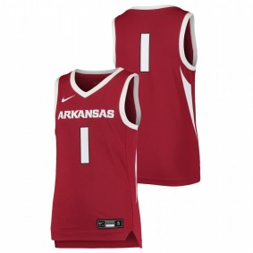 Youth Arkansas Razorbacks College Basketball #1 Cardinal Replica Jersey