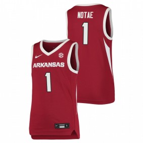 Youth Arkansas Razorbacks 2021 #1 Cardinal JD Notae Team Basketball Jersey